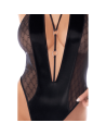 Body noir effet wetlook avec maille transparente – Mapalé