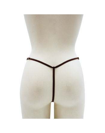 String en dentelle marron ouvert avec chaînes dorées