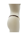 String en dentelle marron ouvert avec chaînes dorées