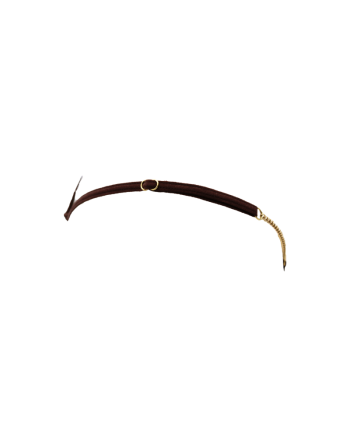 String en dentelle marron ouvert avec chaînes dorées