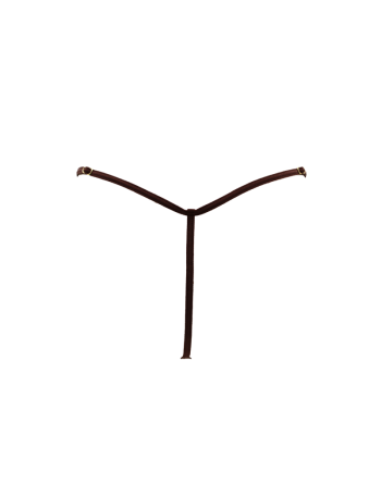 String en dentelle marron ouvert avec chaînes dorées