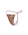 String en dentelle taupe ouvert avec chaînes dorées
