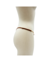 String en dentelle taupe ouvert avec chaînes dorées