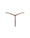 String en dentelle taupe ouvert avec chaînes dorées