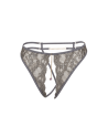 String gris avec bijou couleur aléatoire et chaîne dorée
