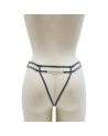 String gris avec bijou couleur aléatoire et chaîne dorée
