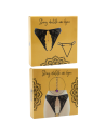 String gris avec bijou couleur aléatoire et chaîne dorée