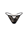 String noir avec bijou perle  strass dorés