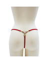 String rouge avec bijou perle  strass dorés