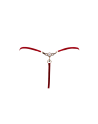 String rouge avec bijou perle  strass dorés