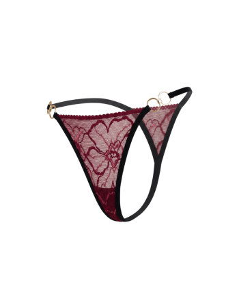 String bordeaux avec anneaux détachables