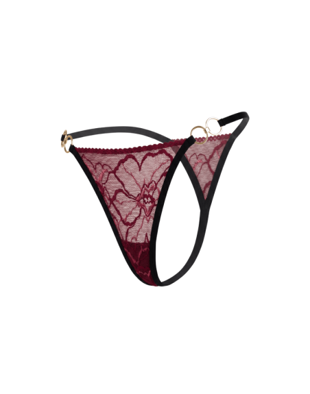String bordeaux avec anneaux détachables