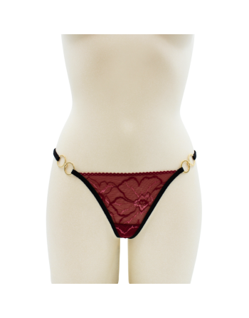 String bordeaux avec anneaux détachables