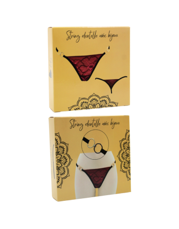 String bordeaux avec anneaux détachables