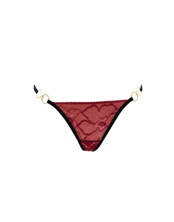 String bordeaux avec anneaux détachables