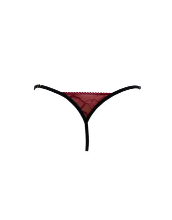 String bordeaux avec anneaux détachables