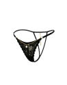 String noir en dentelle avec bijou et chaîne dorée