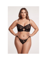 String noir en dentelle avec bijou et chaîne dorée