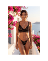 String noir en dentelle avec bijou et chaîne dorée