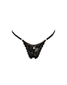 String noir en dentelle avec bijou et chaîne dorée