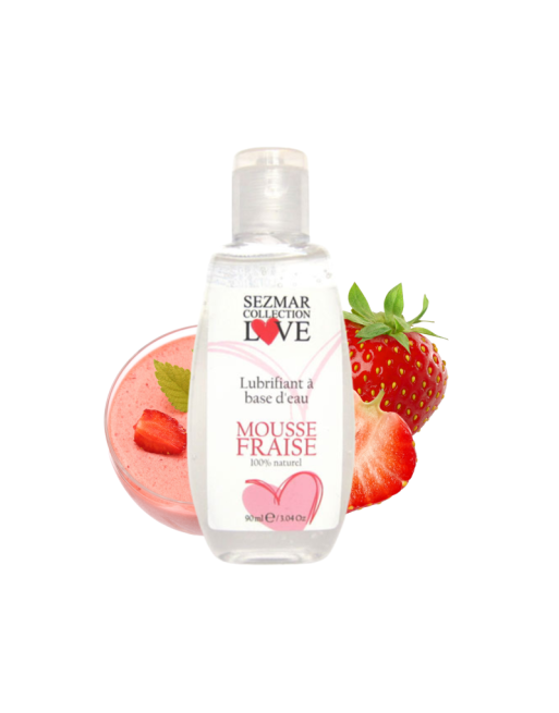 Lubrifiant à base d'eau 100% naturel Mousse fraise 90 ml 