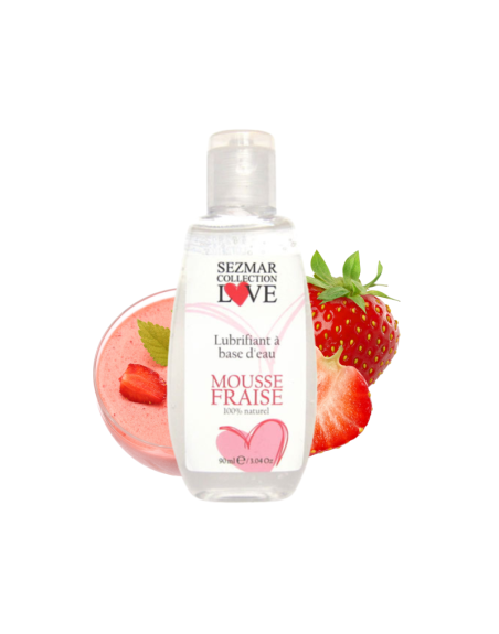 Lubrifiant à base d'eau 100% naturel Mousse fraise 90 ml 