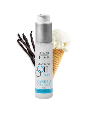 Huile de massage comestible Vanille glacée 50ml 