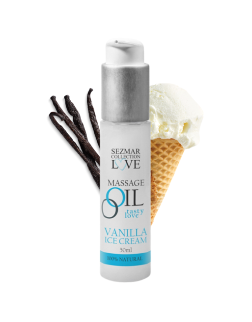 Huile de massage comestible Vanille glacée 50ml 