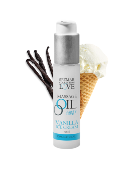 Huile de massage comestible Vanille glacée 50ml 