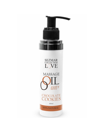 Huile de massage comestible cookie chocolat 100ml 100% naturelle 