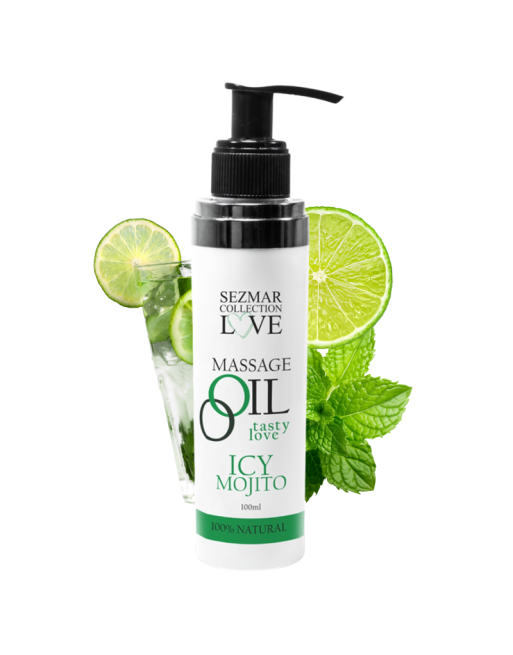 Huile de massage comestible mojito menthe 100ml 100% naturelle 