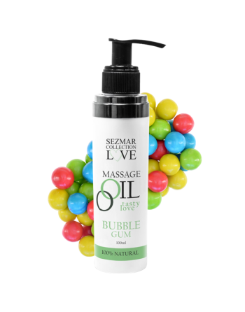 Huile de massage comestible bubble gum 100ml 100% naturelle 