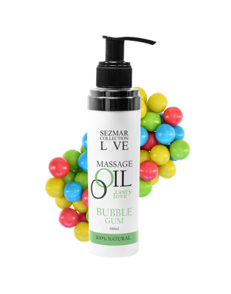 Huile de massage comestible bubble gum 100ml 100% naturelle 