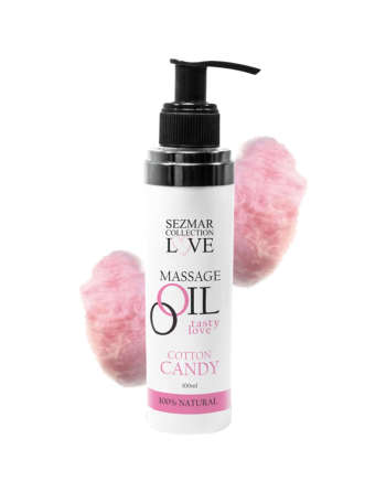 Huile de massage comestible Barbe à papa 100ml 100% naturelle  