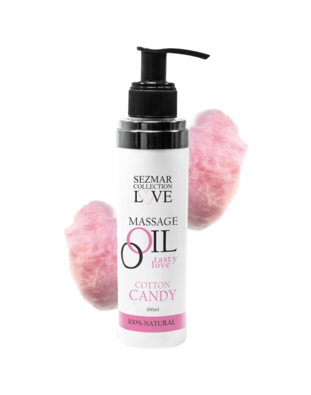 Huile de massage comestible Barbe à papa 100ml 100% naturelle  