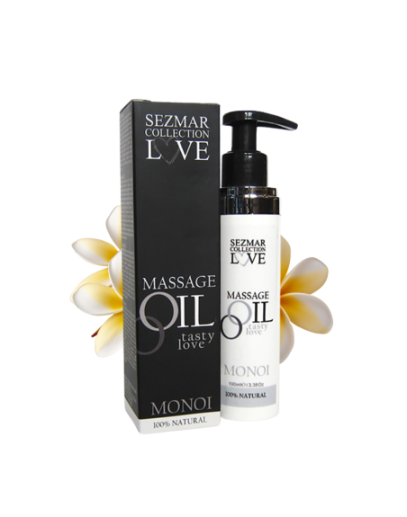 Huile de massage comestible 100% naturelle monoï 100ml 