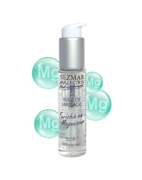 Huile de massage professionnelle Enrichie en Magnésium 100% naturelle 50 ml 