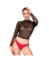 F389 Top transparent noir