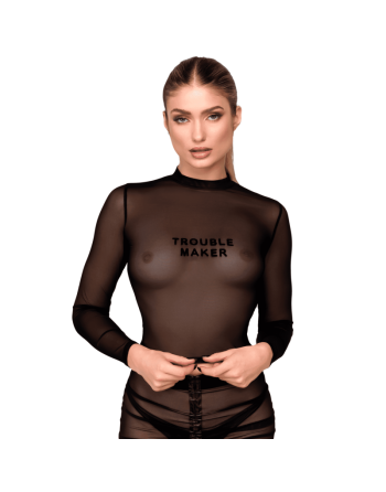 F389 Top transparent noir