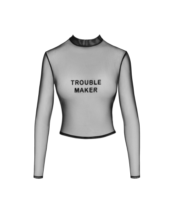F389 Top transparent noir