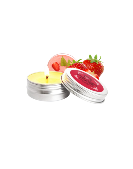 Mini Bougie de massage mousse de fraise 30ml 100% naturelle 