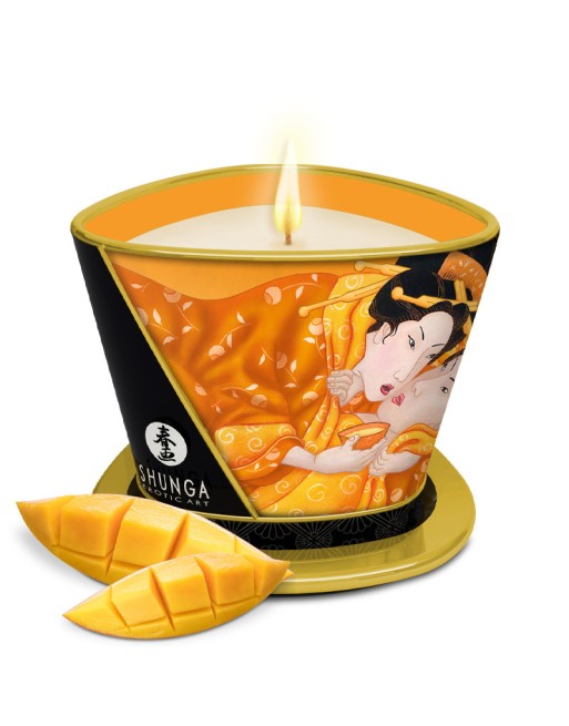 Bougie de massage lueur et caresses - Mangue