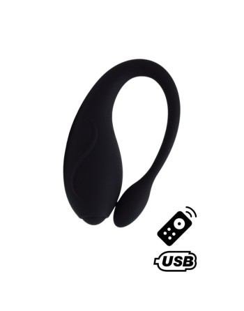 TANDEM Noir, stimulateur pour couple USB avec télécommande en silicone médical  