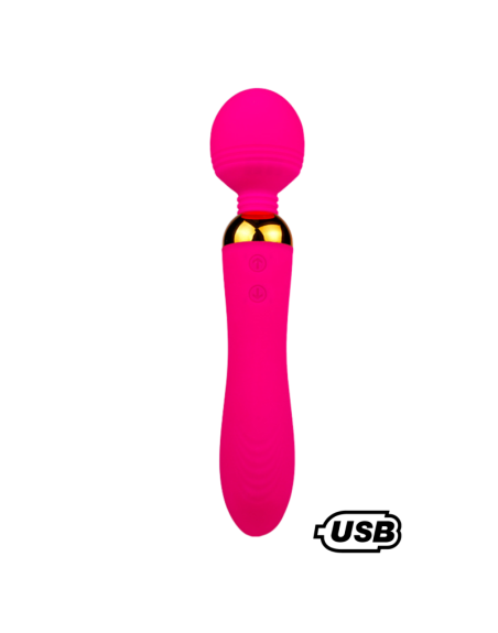 SHAKE Rose, Vibromasseur Wand USB en silicone médical avec 2 puissants moteurs indépendants