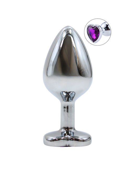 Plug bijou en aluminium bijou coeur violet Medium LOVELY
