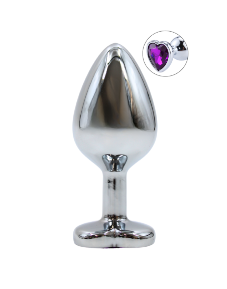 Plug bijou en aluminium bijou coeur violet Medium LOVELY