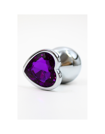 Plug bijou en aluminium bijou coeur violet Medium LOVELY