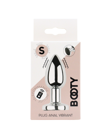 Plug vibrant acier inoxydable anal taille S avec télécommande, USB BOOTY