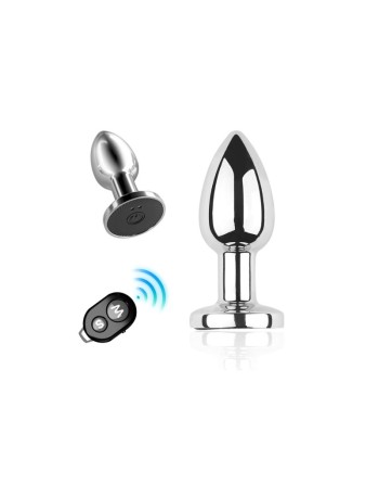 Plug vibrant acier inoxydable anal taille S avec télécommande, USB BOOTY