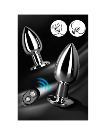 Plug vibrant acier inoxydable anal taille S avec télécommande, USB BOOTY